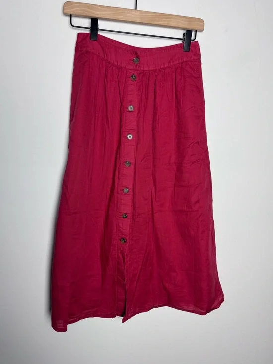 Madewell palisade front button midi skirt - Picture 3 of 9